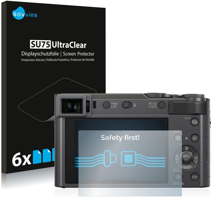 Savvies - Screenprotector voor Panasonic Lumix DC-TZ200 - Folie Beschermfolie transparant 6 Stuks