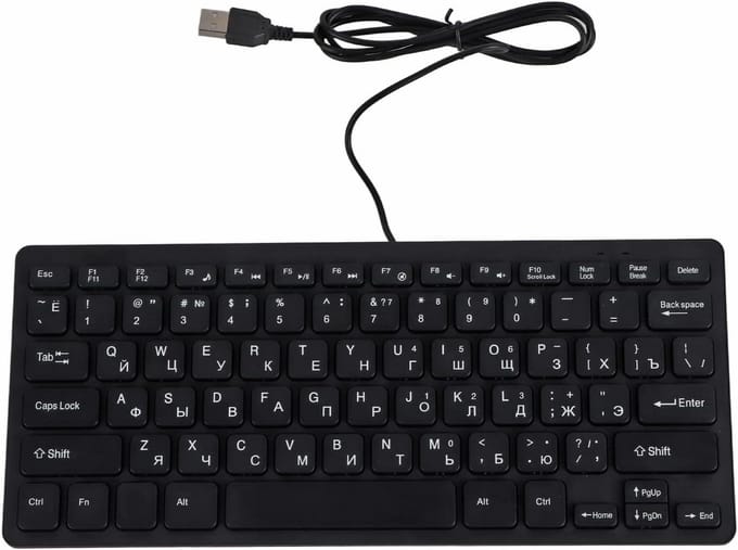 Compact USB Bedraad Toetsenbord met 78 Toetsen voor PC en Laptop