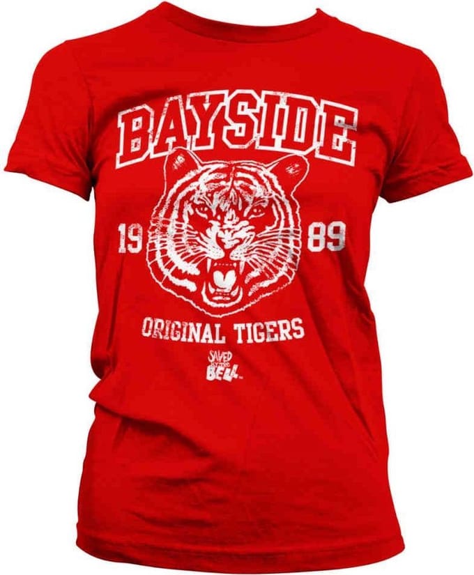 Saved By The Bell Dames Tshirt -M- Bayside 1989 Original Tigers Rood