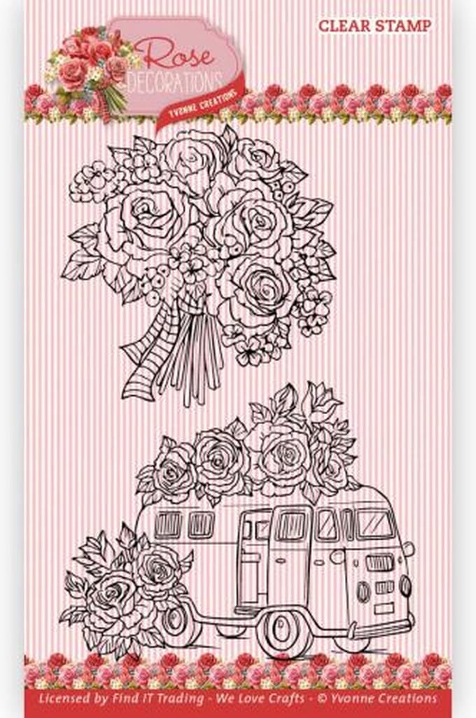 Clear Stamps - Yvonne Creations - Rose Decorations - Suitcase