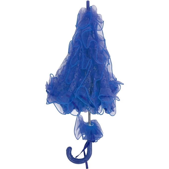 Parasol en dentelle fait à la main pour mariage, élégant et décoratif bleu royal