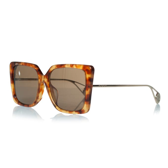 Gucci, Bruine oversized Havana zonnebril