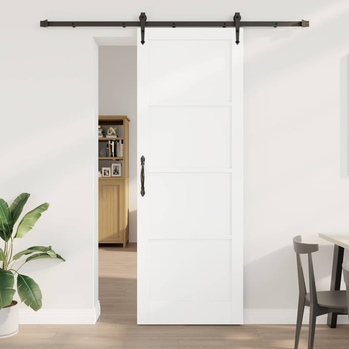 vidaXL - Schuifdeur - ORKDAL - 83 - x - 232 - cm - Massief - grenenhout - Wit