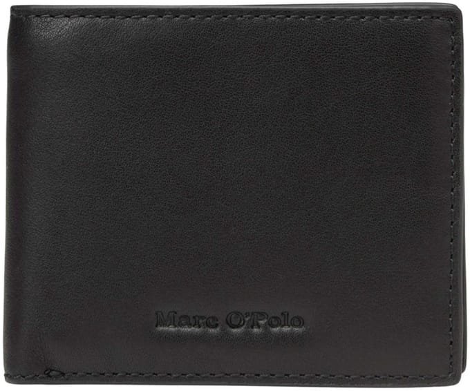 Marc O'Polo Leren portemonnee Tom Combi Wallet Black zwart