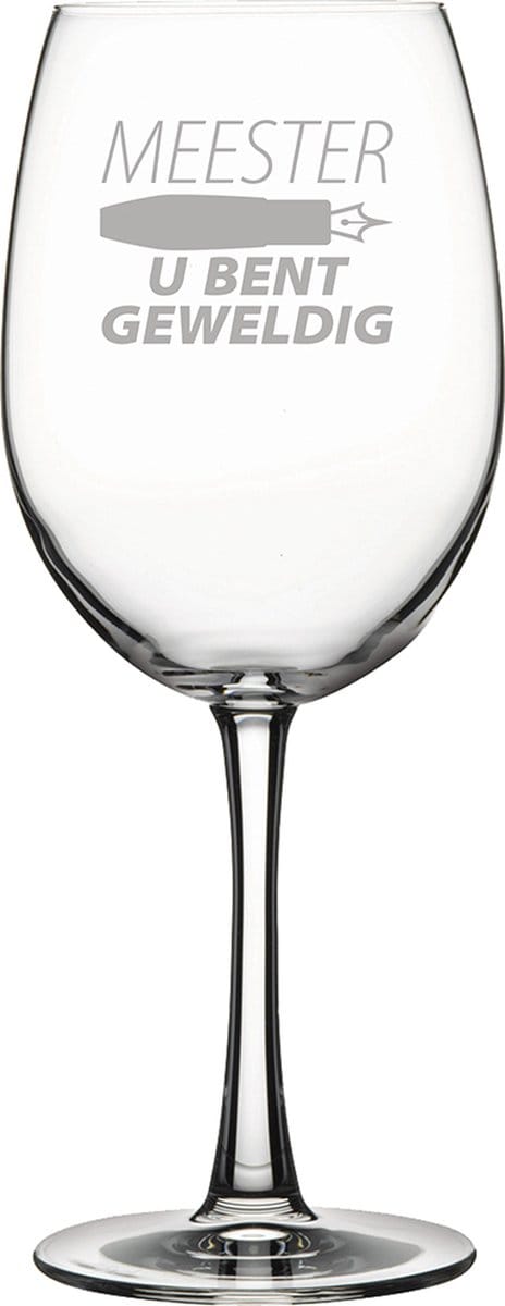 Gegraveerde Rode wijnglas 46cl Meester u bent geweldig