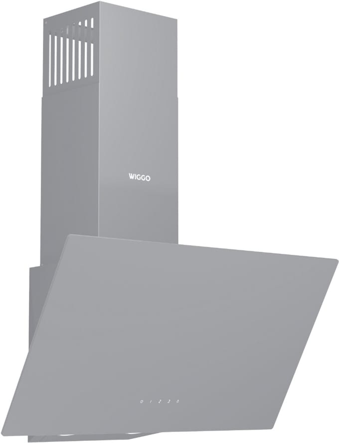 Wiggo WE-D631G(G) – Schuine Afzuigkap 60 cm – Grijs Glas – LED Verlichting – Touch Control – 5 jaar garantie