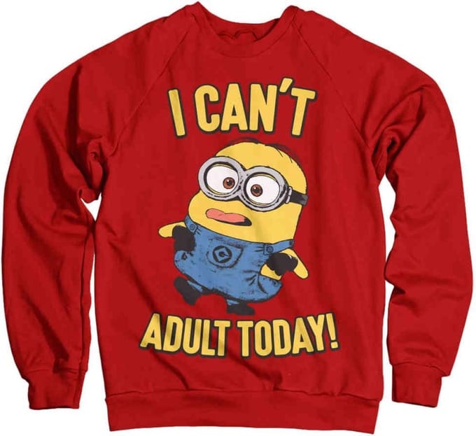 Minions Sweater/trui -M- I Can't Adult Today Rood