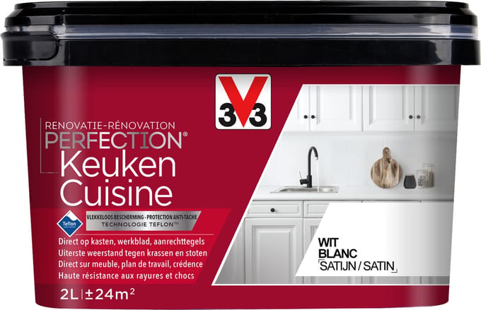 V33 Renovatieverf Keuken Perfection Wit Zijdeglans 2l