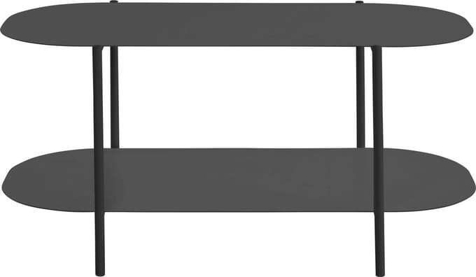 Siliam-Salontafel - 1-plank - Zwart Metaal