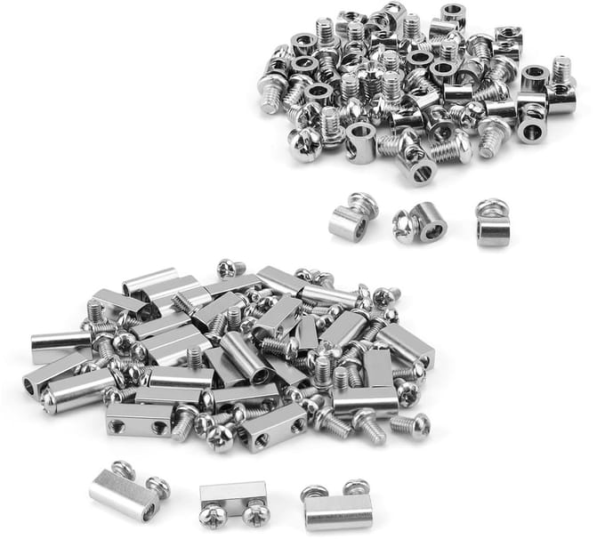 60 Stuks Kabelklemmen Set Zelfborgend voor Staalkabel 1-2 mm Diameter
