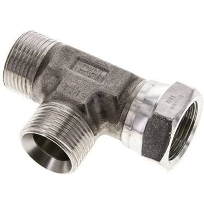 T-koppeling G1" Buitendraad x Binnendraad RVS Hydrauliek 225bar (3161.25psi)