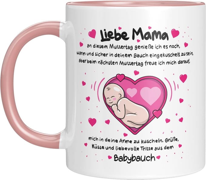 Cadeau voor aanstaande mama - Unieke moederdag mamatasse in roze
