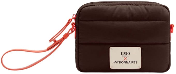 Unio Hamburg x Les Visionnaires schoudertas Puffy Unio Paris Chocolate donkerbruin