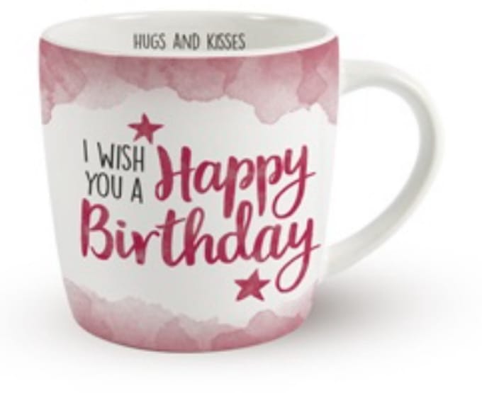 I Wish You A Happy Birthday - Met Binnentekst - Koffie Mok - Beker - Mooi Verpakt - Verjaardag cadeau