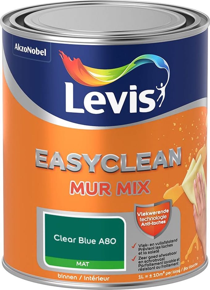 Levis - Easyclean Mur Mat Mix - Clear Blue A80 - Mengverf - 1 L