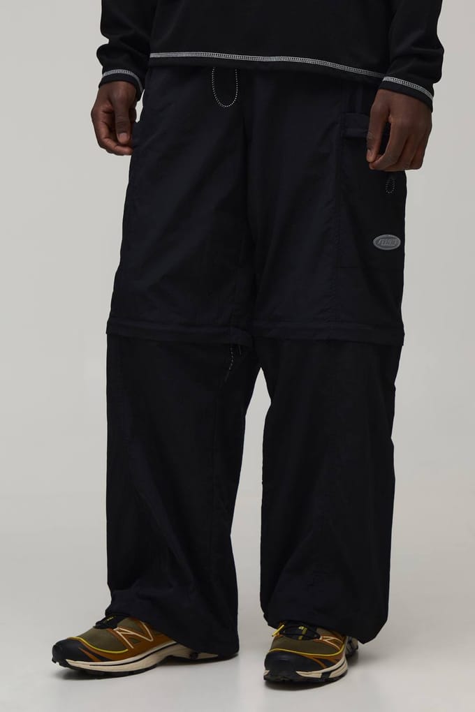 Baggy Fit Afritssluiting Cargo Utility Trainingsbroek | Black | Size Medium