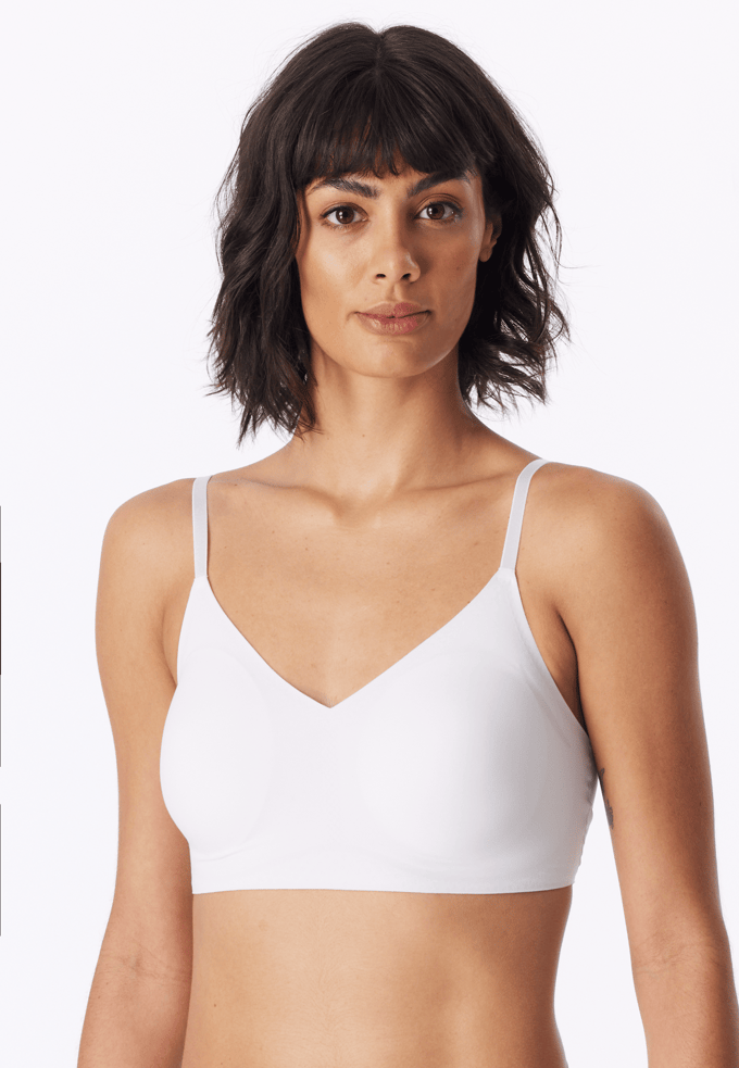 Bustier van microvezelstof met uitneembare pads, wit - Invisible Soft 42