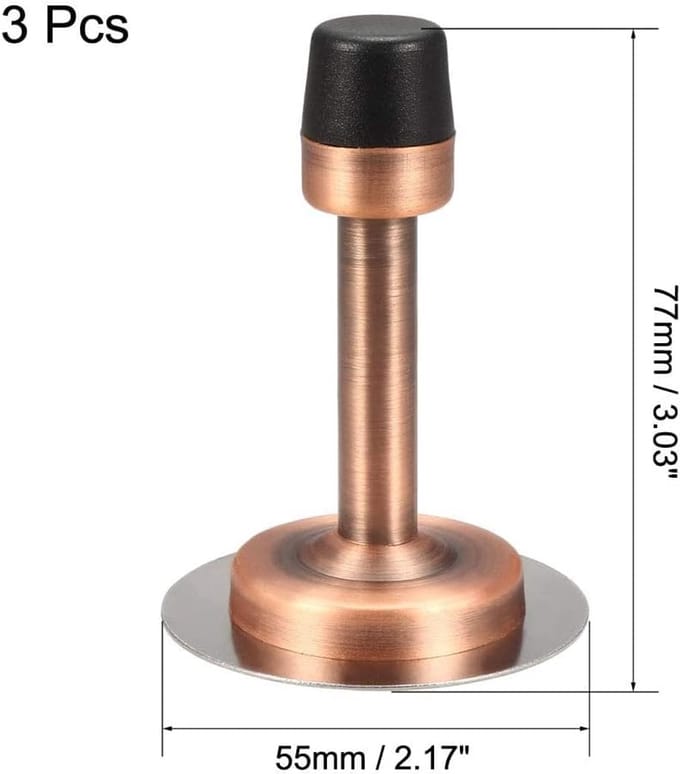 Deurstopper - Deur Buffer - Muren Beschermen - Geluiddempende Rubber - 77 mm - Kopertint
