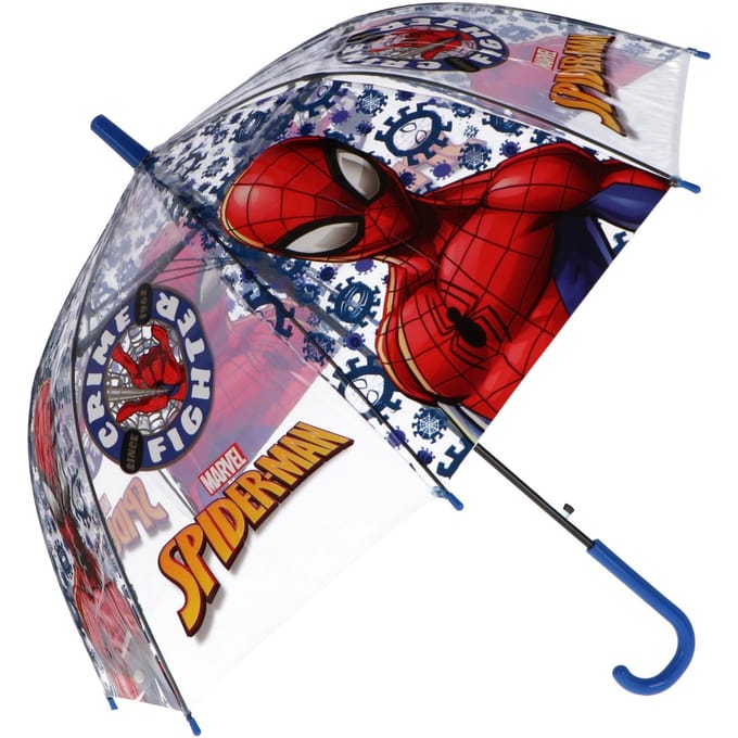Spiderman Paraplu - Kinderparaplu - Metaal frame - Blauw - Transparant