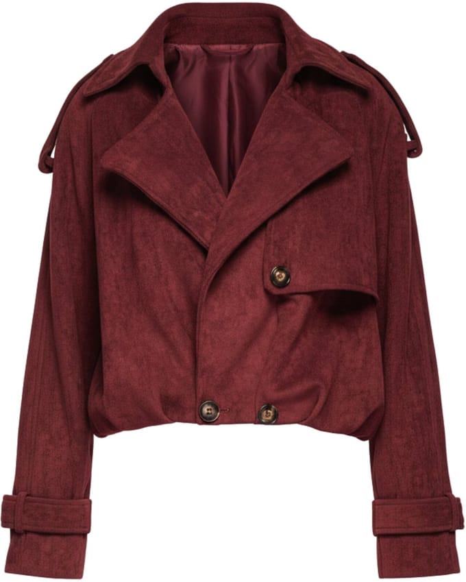 OMBRE Jas - Lange Mouw - Knopen - Effen Bordeaux S/M