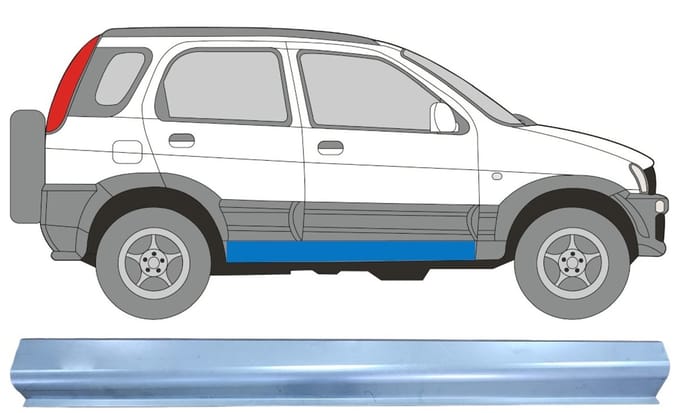 Reparatie dorpel voor Daihatsu Terios 1997-2005 / Rechts