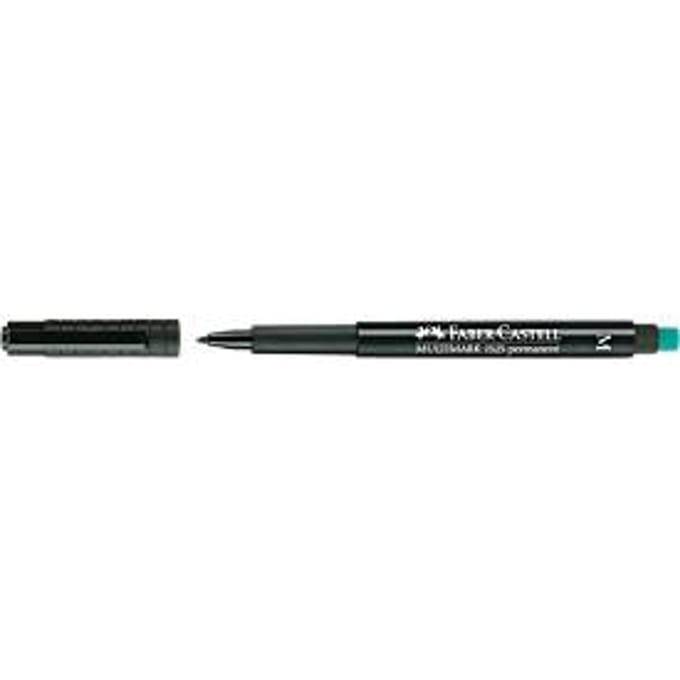 Marker Faber-Castell Multimark, incl. speciale gum, zwart, M, permanent