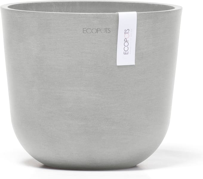 Ecopots Oslo Mini 19 - White Grey - Ø19 x H16,5 cm - Ronde witgrijze bloempot