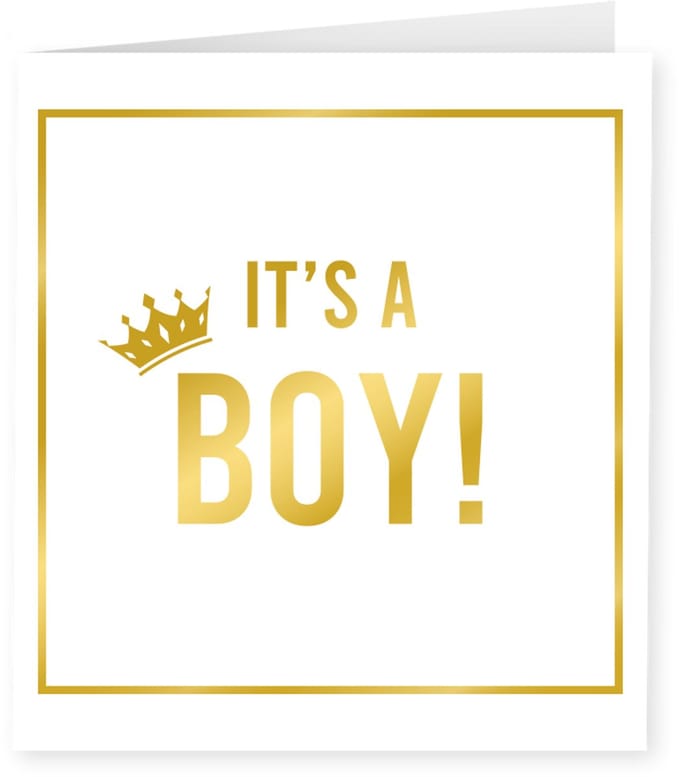 Gold white cards - It's a boy