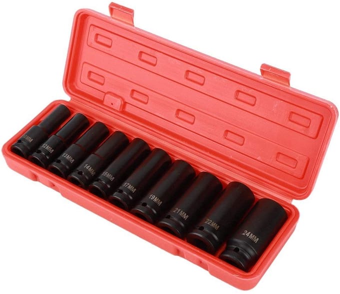 Dailygoods- Impact Socket Set 10 Stuks - Chroom Vanadium Staal