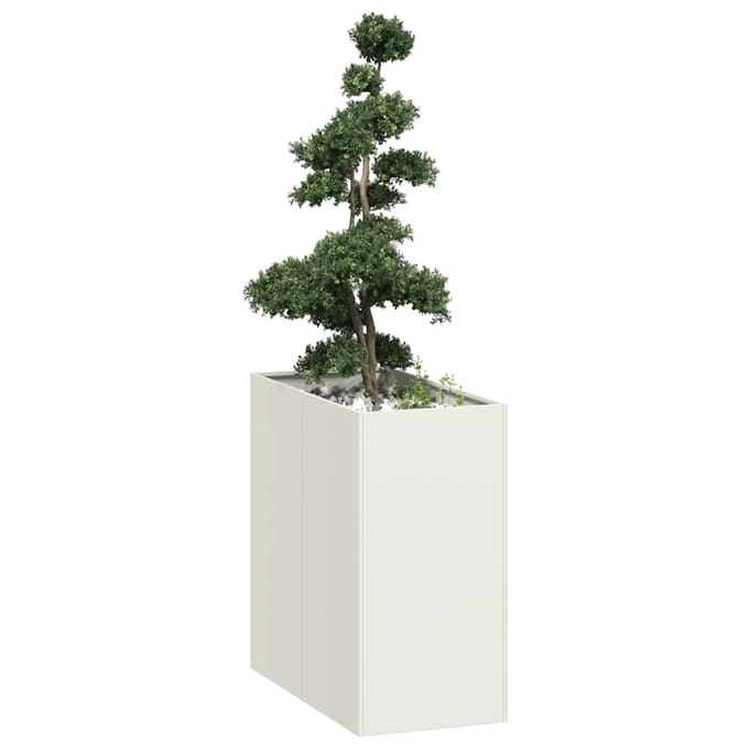 vidaXL - Plantenbak - 40x80x80 - cm - staal - wit