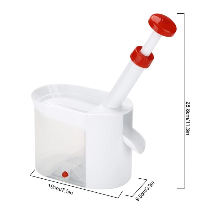 Dénoyauteur à cerises en plastique Outil pour enlever les pépins de raisin avec récipient Gadget à fruits pour la maison et les voyages white