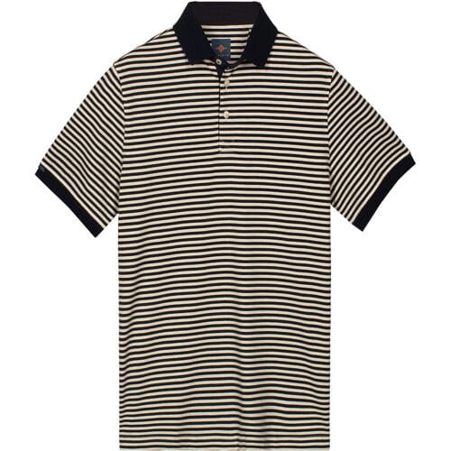 Baileys Polo Yarn Dyed Stripes Cotton Subtle Stretch Dark Blue / male