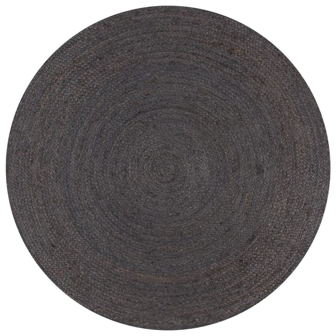 vidaXL - Vloerkleed - handgemaakt - rond - 150 - cm - jute - donkergrijs
