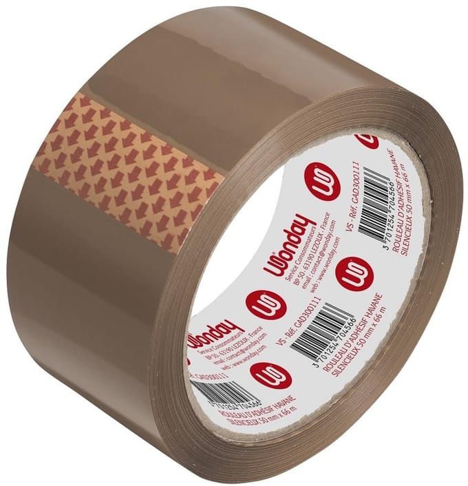 Bruine Pakkingstape Stil Afwikkelend 50mm breed 66m Lang