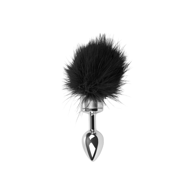 Rimba - Buttplug RVS Met veren - Zwart