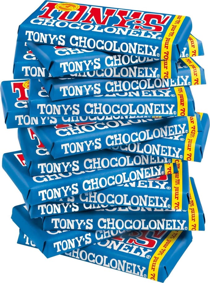 Tony's Chocolonely Chocolade Reep Puur 70% 15 x 180 gram Chocola