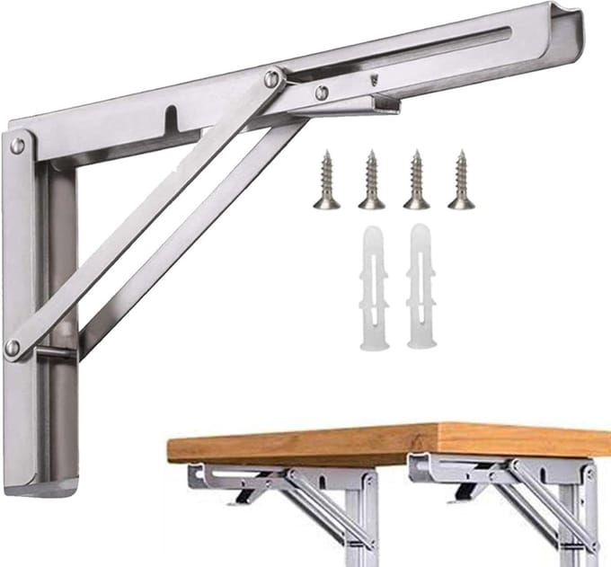 Zwevende Plankhouders - Opvouwbare Steunen - Ruimte Besparen - Robuuste Constructie - 35 cm - Zilver