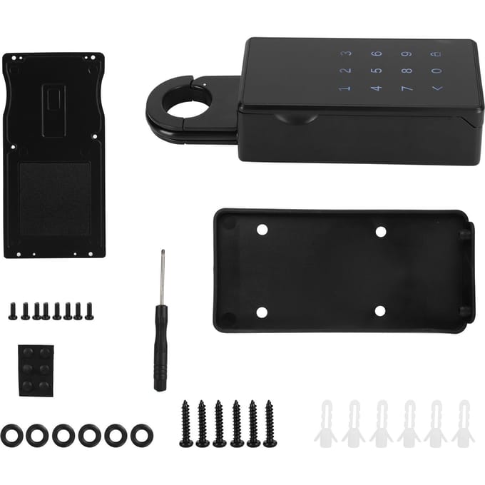 Boîte de Rangement pour Clés Suspendue Contrôle par Application Téléphonique Cadenas à Code pour Maison Hôtel École Bureau black