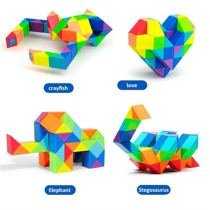 24 gekleurde magische kubus speelgoed 3D puzzel fidget transformeerbare kubus kind educatief speelgoed twist transformeerbare kind puzzel cadeau yellow
