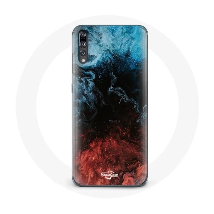 Coque pour Huawei P20 Pro fond de texture abstraite rouge noir bleu