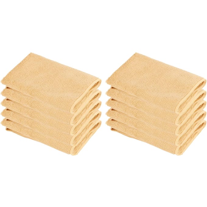 10 pièces Serviette Microfibre 30 x 30cm Forte Absorption d'Eau Sèche Rapidement Serviette Douce (Kaki) beige