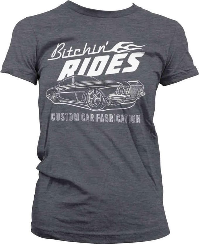 Bitchin' Rides Dames Tshirt -XL- Custom Car Fabrication Grijs