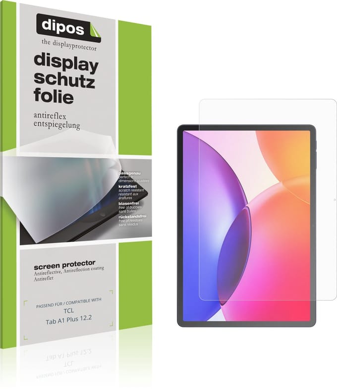 dipos – 2x Matte Beschermfolie geschikt voor TCL Tab A1 Plus 12.2 | Krasbestendige & antireflecterende Screenprotector Ultra-Thin