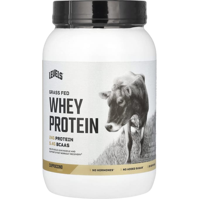 Levels, Poudre de Protéine de Whey Nourrie à l'Herbe, Cappuccino, 2 lb (907 g)