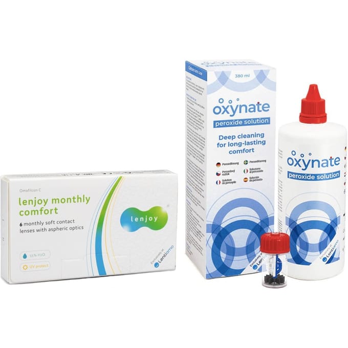 Lenjoy Monthly Comfort (6 lenzen) + Vantio Multi-Purpose 360 ml met lenzendoosje