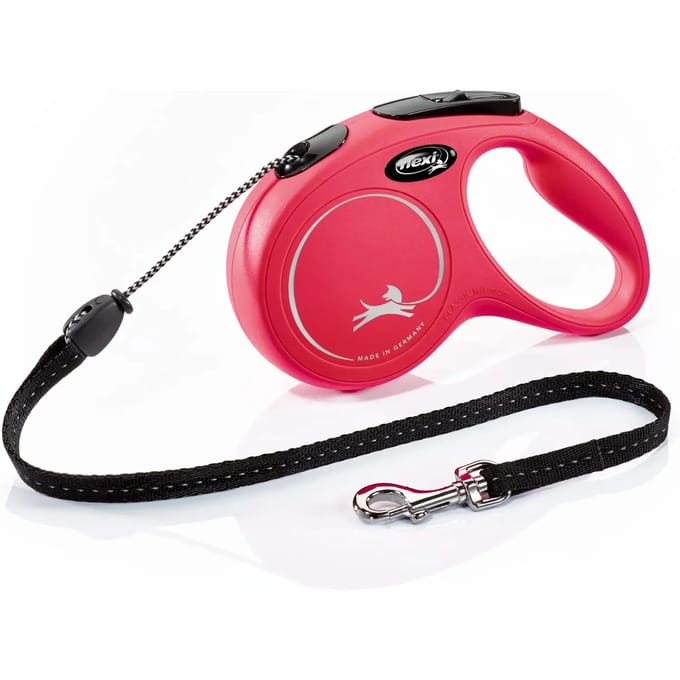 Flexi New Classic Koord - Hondenriem - Rood - M - 5 m