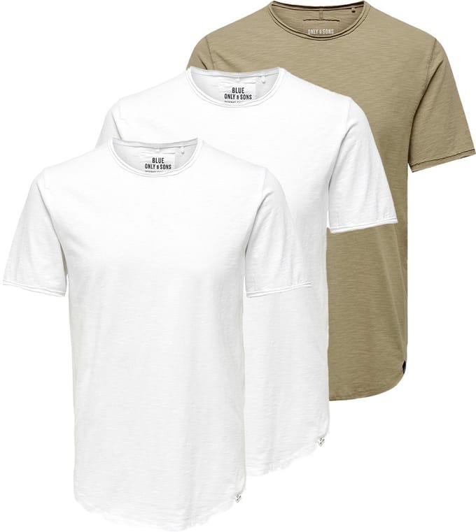 Only & Sons Heren t-shirt 3 pack ONSBENNE