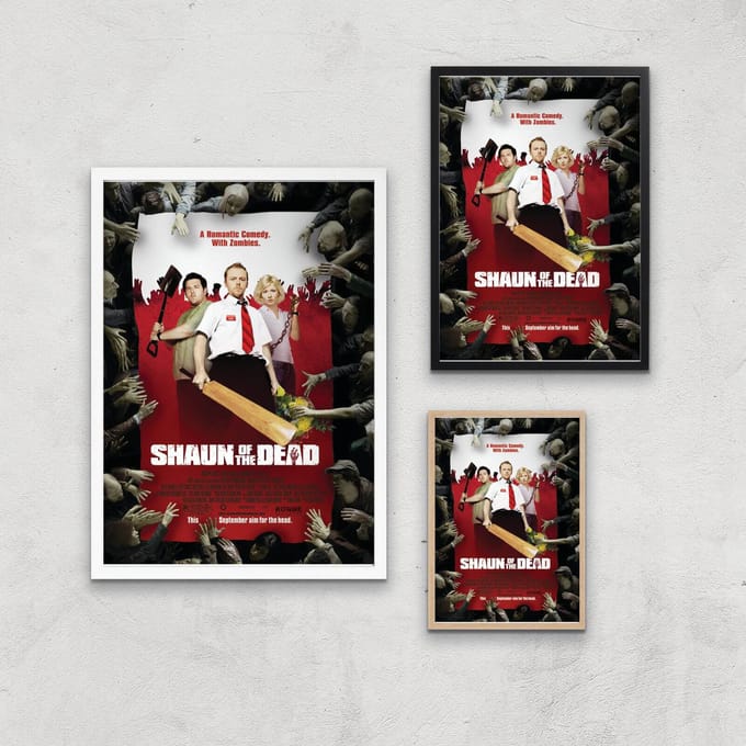 Shaun Of The Dead Giclee Art Print - A2 - White Frame