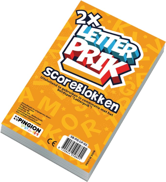 Pingion Games - Scoreblokken - Letterprik - 2 stuks