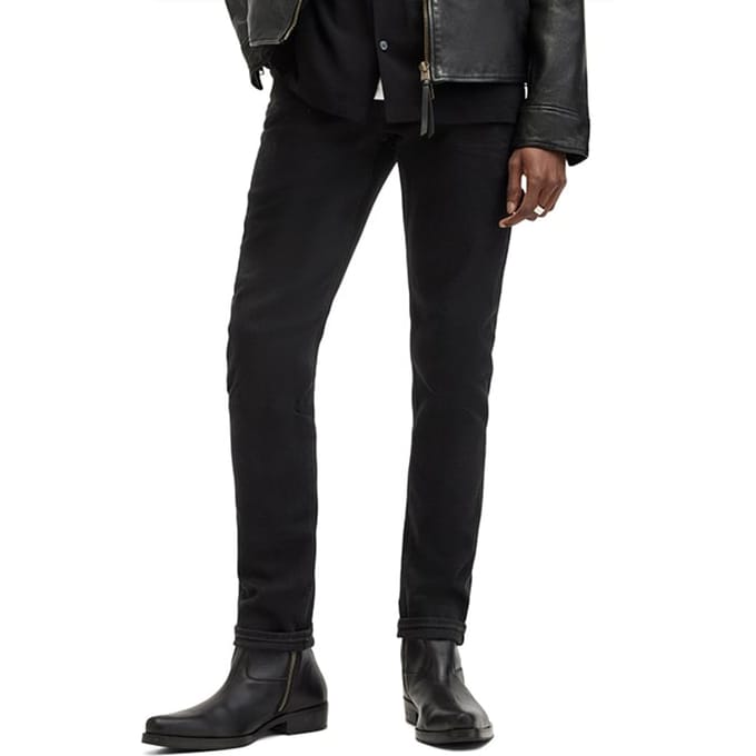 AllSaints Rex Jet Black Größe: W38L30 | Slim Jeans Outlet | Herren | Schwarz